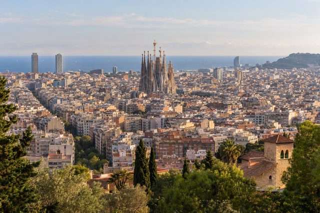 Barcelona cityscape with the Sagrada Família, Spain