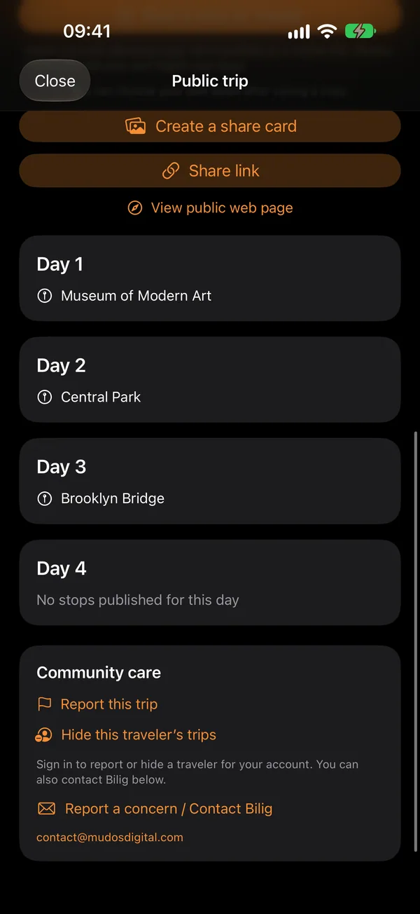 Publish your journey — Every day. Every stop. Ready to explore.