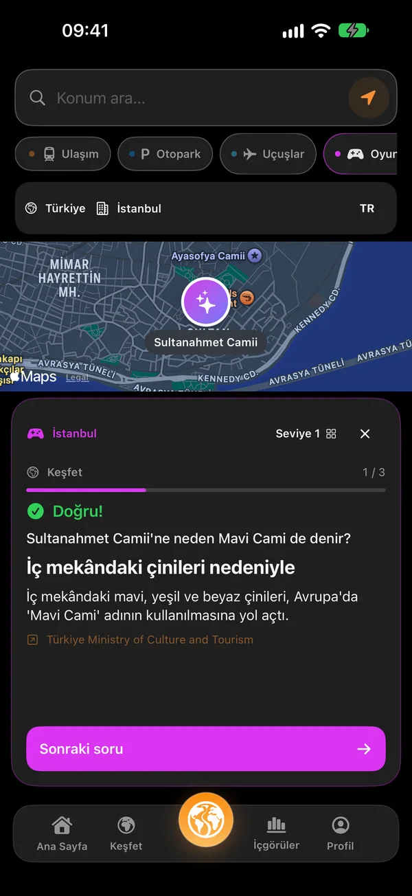 Seyahat oyunları — Cevabı bul. Yeri keşfet.