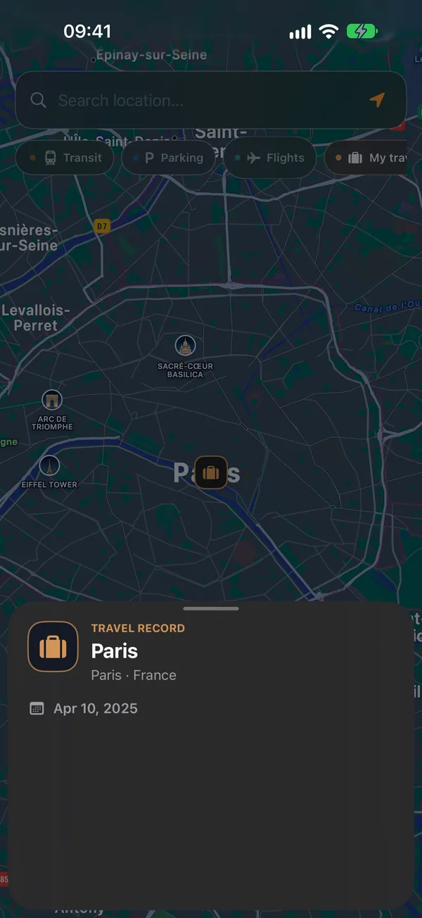 Your travel history — Every stop. A memory.