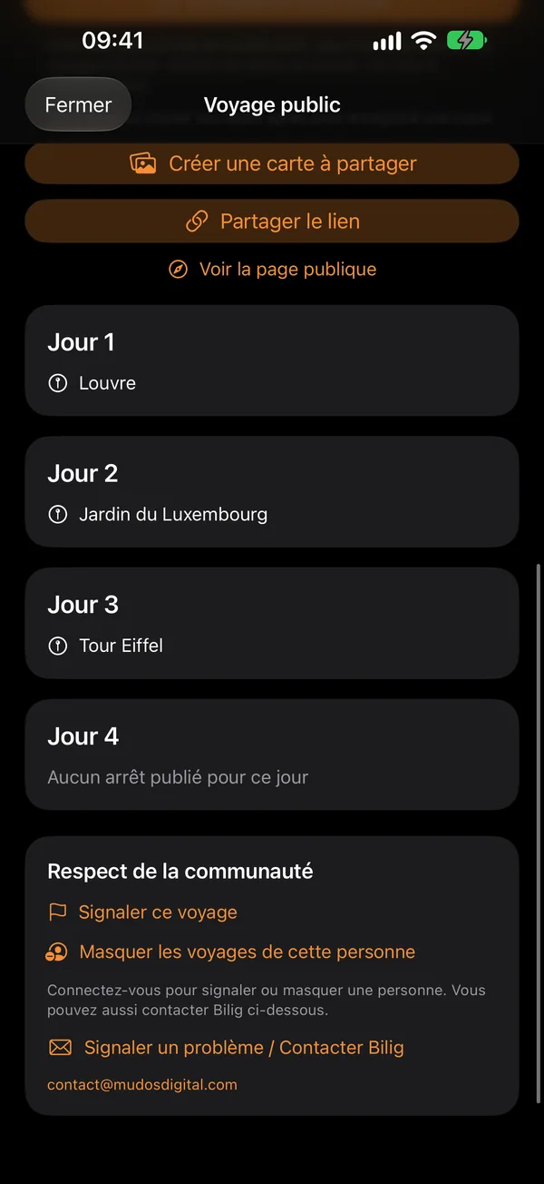 Publier votre itinéraire — Chaque jour, chaque arrêt. À découvrir.
