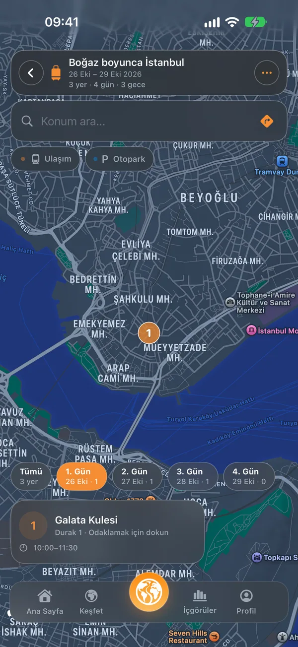 Uçuştan seyahat planına — İlk günün. İlk keşiflerin.