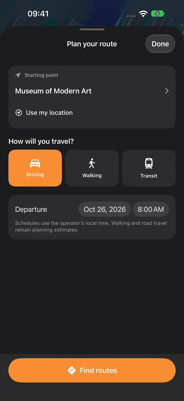 Routes between your stops — Every stop. One clear route.