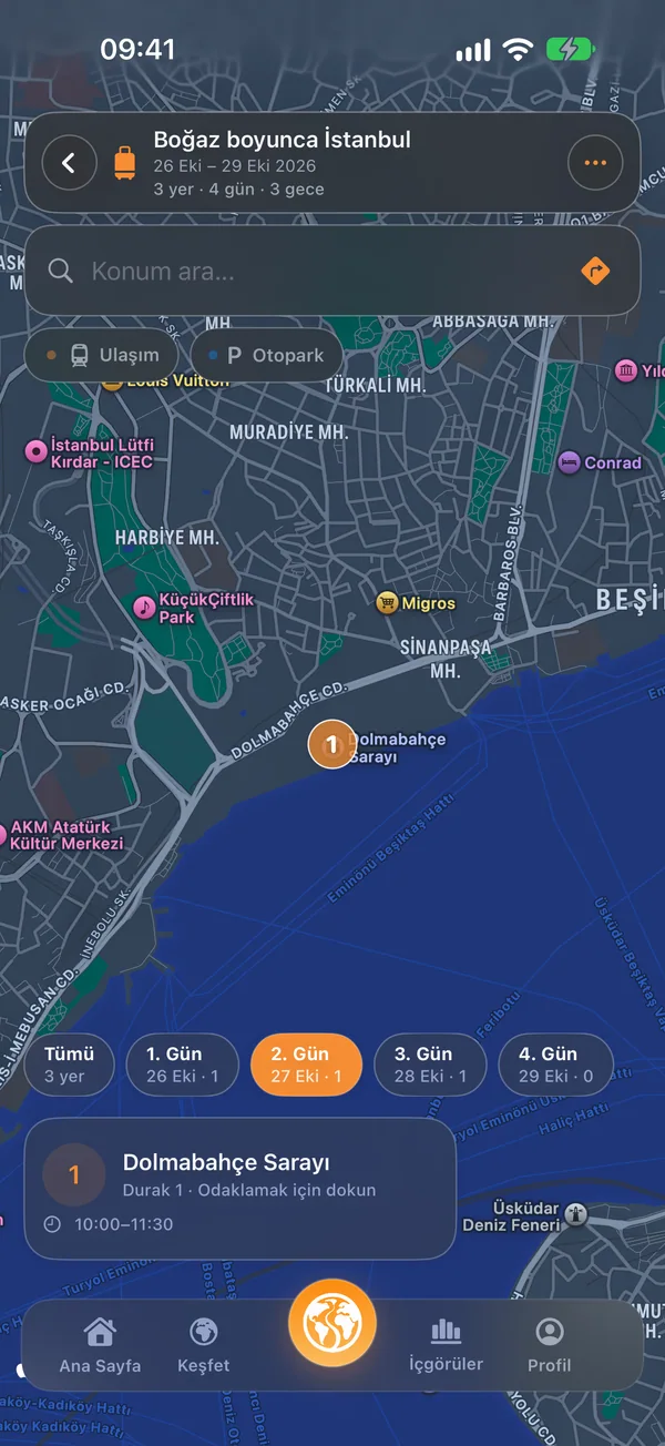 Gün gün planlama — Yeni bir gün. Yeni duraklar.